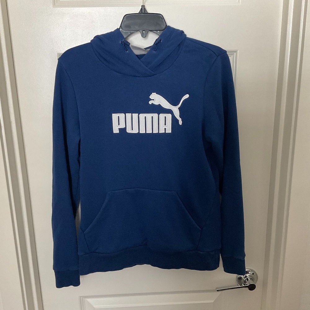 Puma Dark Blue‎ Logo Hoodie - Size Medium